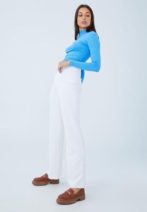 Cotton On - Staple rib mock neck long sleeve top - blue
