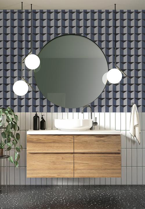 Robin Sprong - 20 Castelli triangolo wall tile stickers - blue