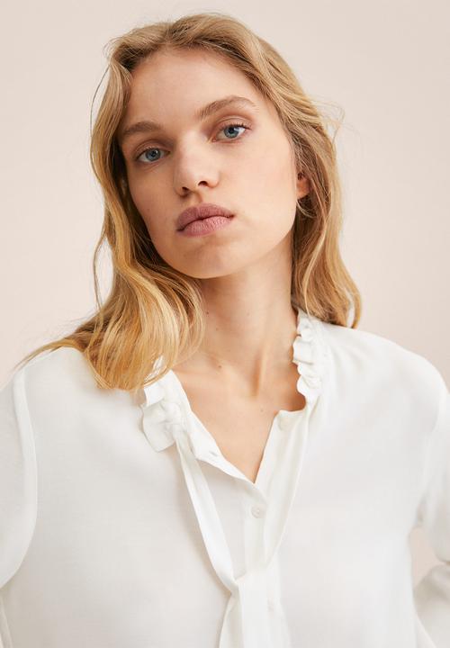 MANGO - Blouse fru - off white