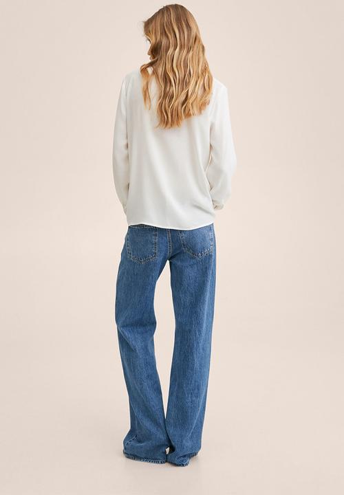 MANGO - Blouse fru - off white
