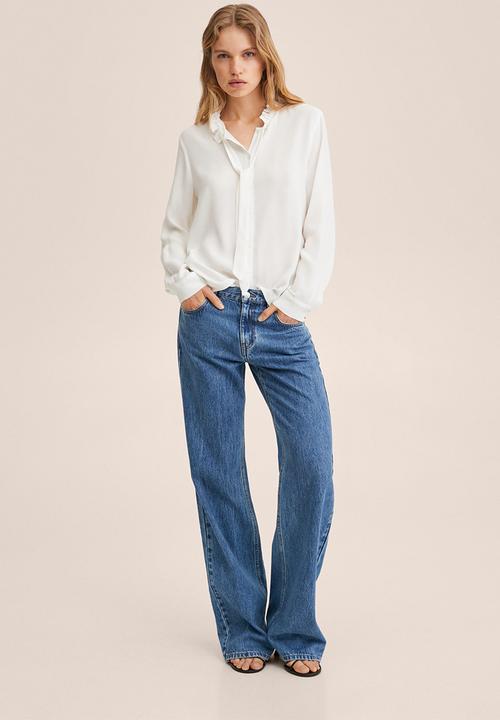 MANGO - Blouse fru - off white