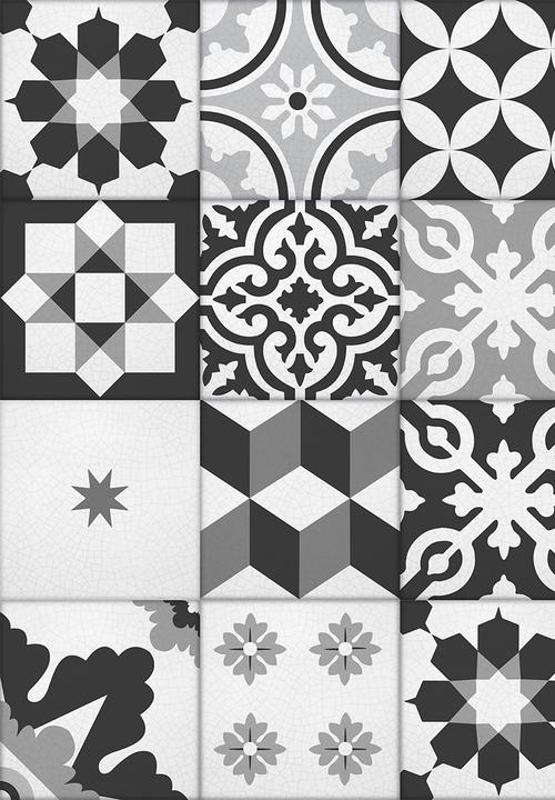 Robin Sprong - 20 Marrakesh wall tile stickers - black