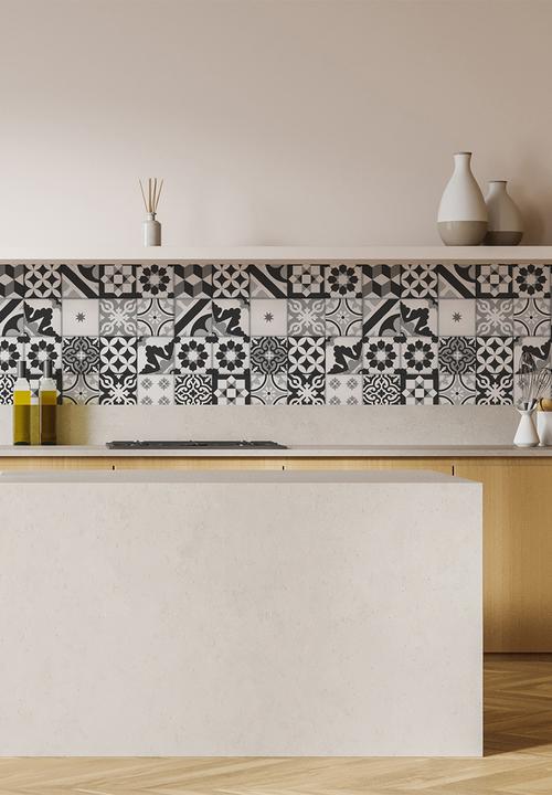Robin Sprong - 20 Marrakesh wall tile stickers - black