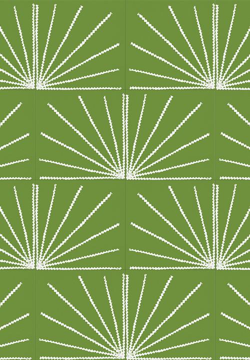 Robin Sprong - 20 Palmetto wall tile stickers - green