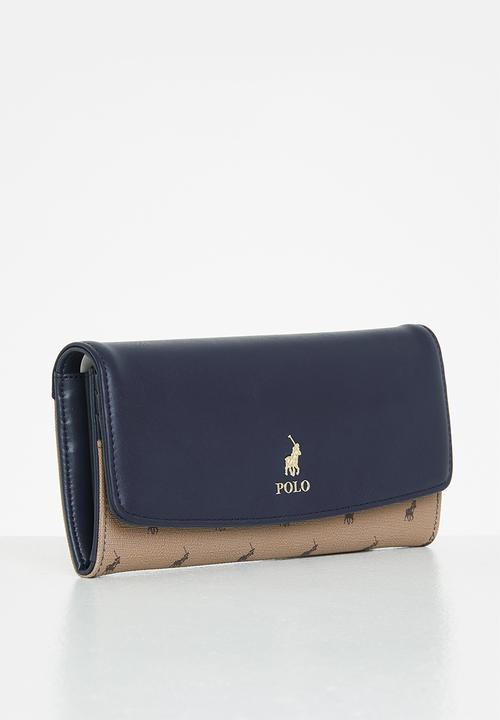 POLO - Colourblock clutch purse - camel & navy 