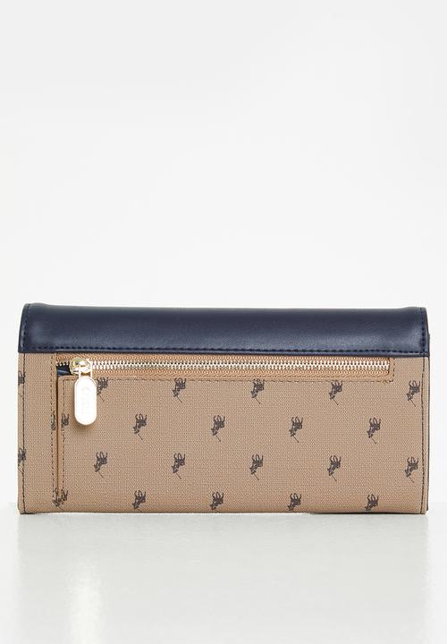 POLO - Colourblock clutch purse - camel & navy 