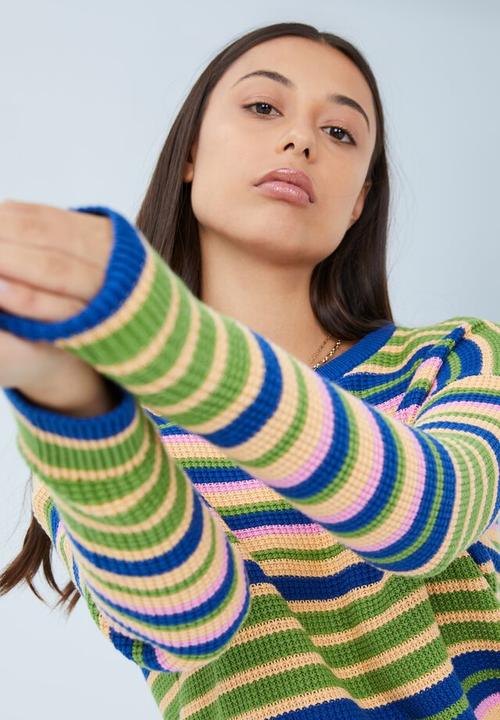 Cotton On - Everyday pullover - sara stripe camper green