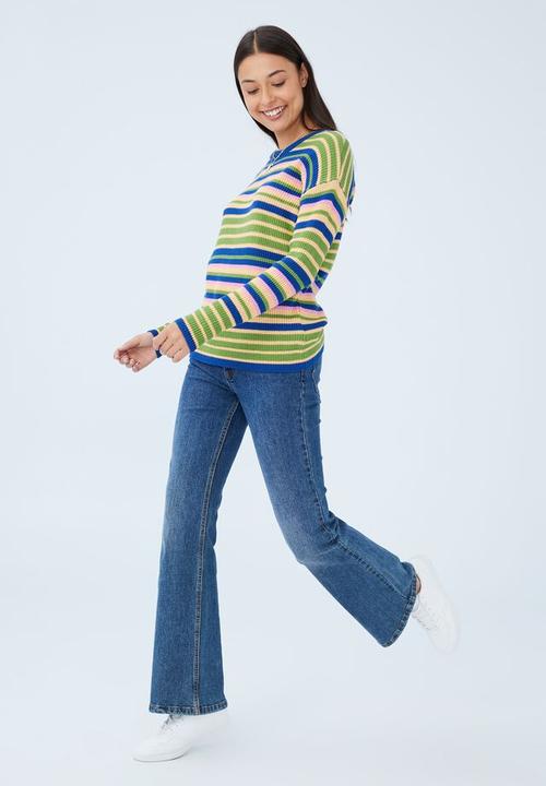 Cotton On - Everyday pullover - sara stripe camper green