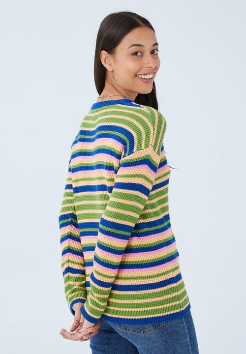 Cotton On - Everyday pullover - sara stripe camper green