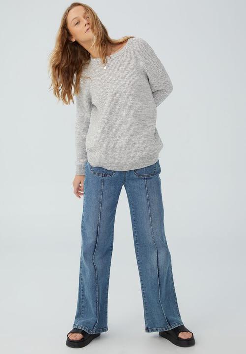 Cotton On - Everyday pullover - ash grey marle white twist