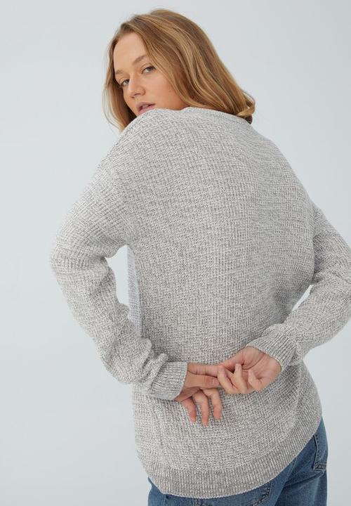 Cotton On - Everyday pullover - ash grey marle white twist