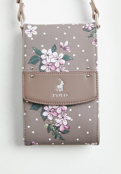 POLO - Floral phone sling - taupe 