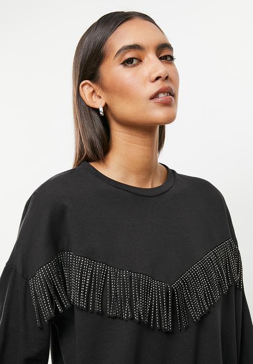Me&B - Balloon sleeve sweatshirt - black