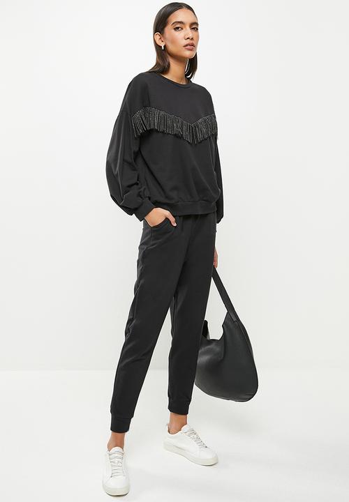 Me&B - Balloon sleeve sweatshirt - black