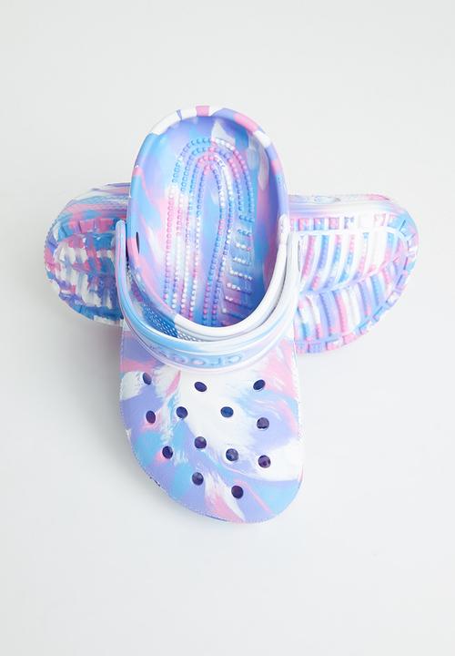 Crocs - Classic marbled clog - white & pink