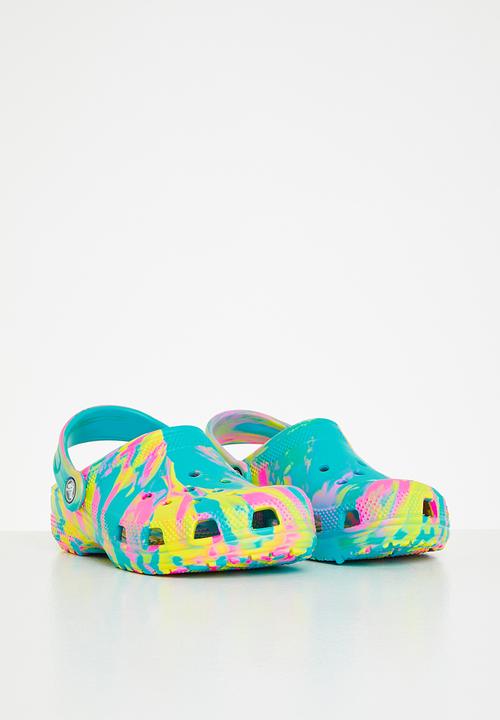Crocs - Classic marbled clog t - digital aqua