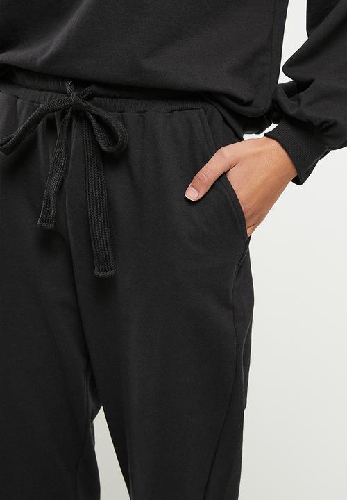 Me&B - Cotton fleece pants - black