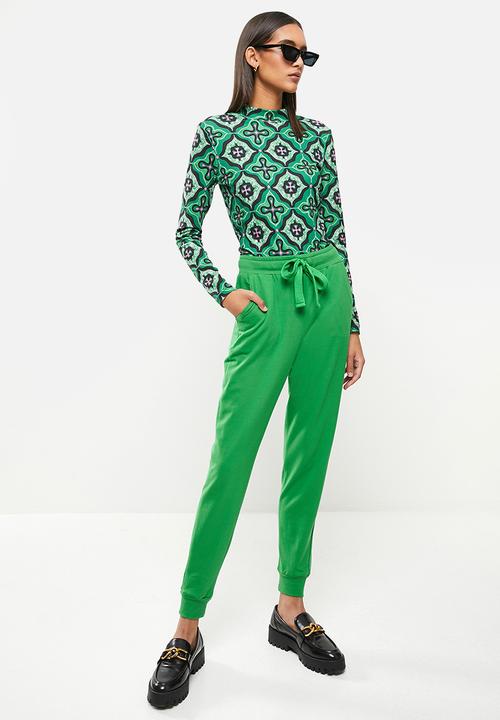 Me&B - Cotton fleece pants - green