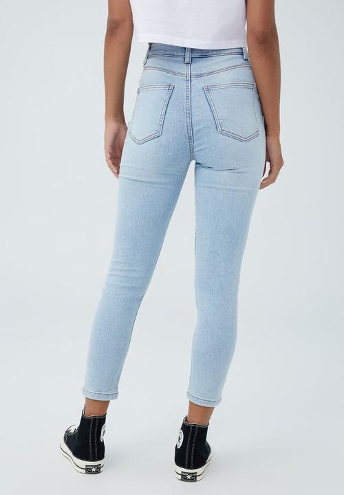 Cotton On - High rise cropped super stretch - swell blue pockets