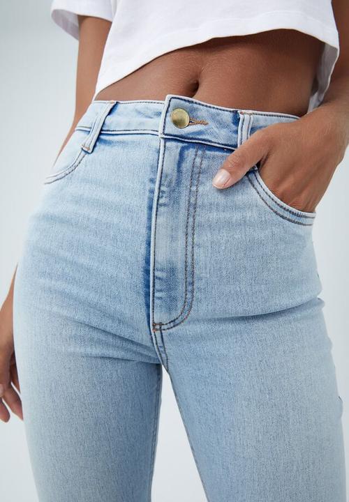 Cotton On - High rise cropped super stretch - swell blue pockets