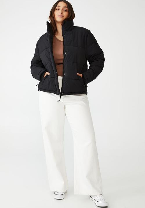 Cotton On - Curve recycled mother puffer jacket - black