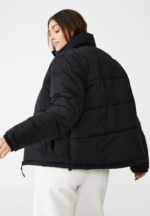 Cotton On - Curve recycled mother puffer jacket - black