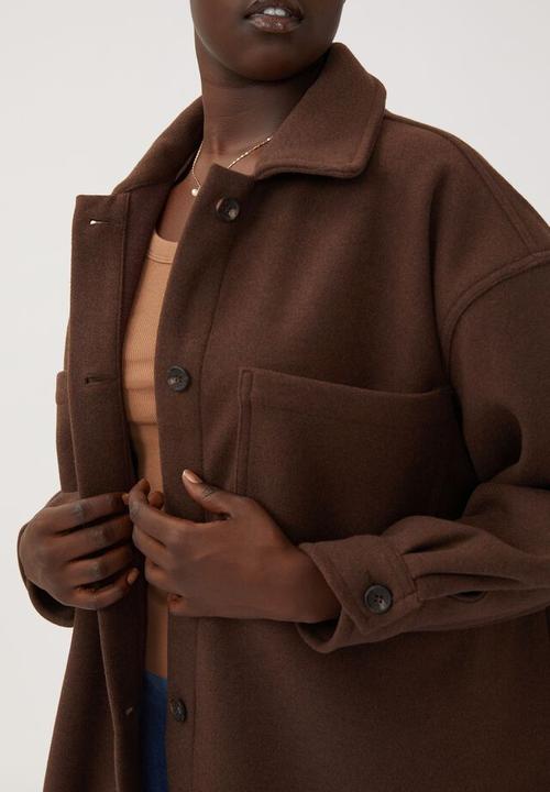 Cotton On - Curve boxy shacket - brown