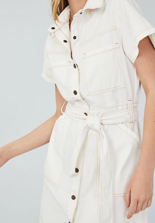 Cotton On - Utility mini dress - ecru