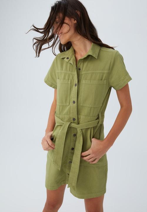 Cotton On - Utility mini dress - khaki