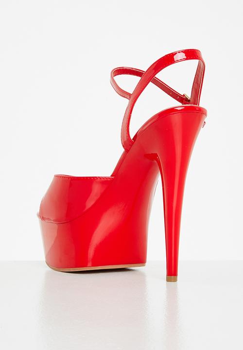 Rock & Co - Diablo 1 ankle tie platform heel - red