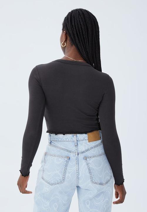 Cotton On - Crew neck graphic long sleeve - desert daze/washed black