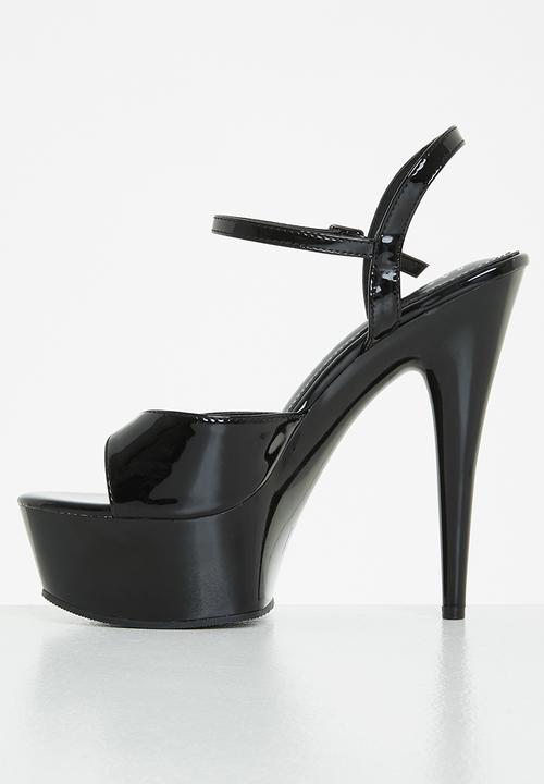 Rock & Co - Diablo 1 ankle tie platform heel - black