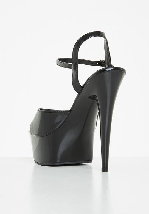 Rock & Co - Diablo 1 ankle tie platform heel - black
