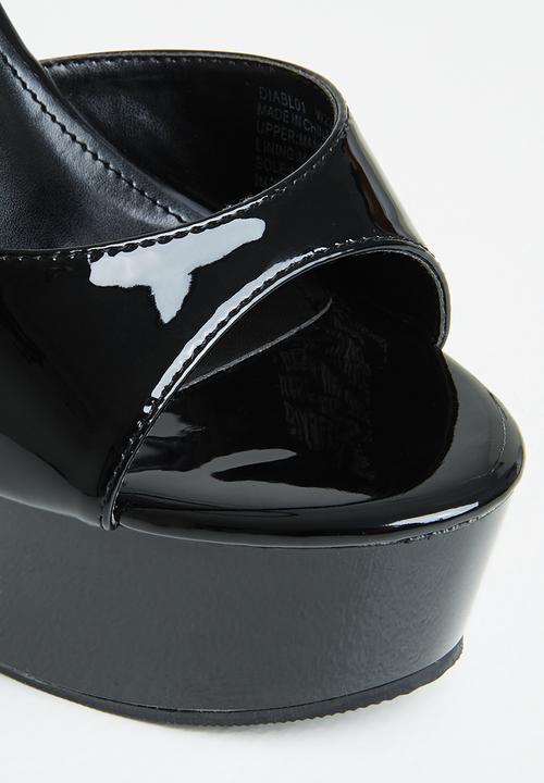 Rock & Co - Diablo 1 ankle tie platform heel - black