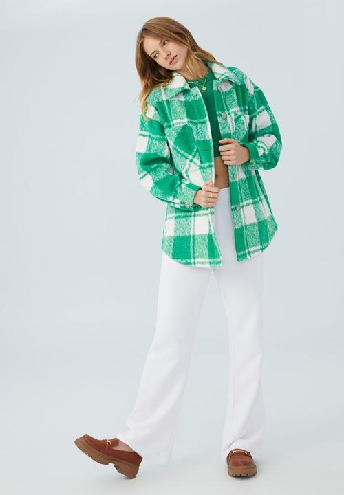 Cotton On - The boxy shacket - block check green/white