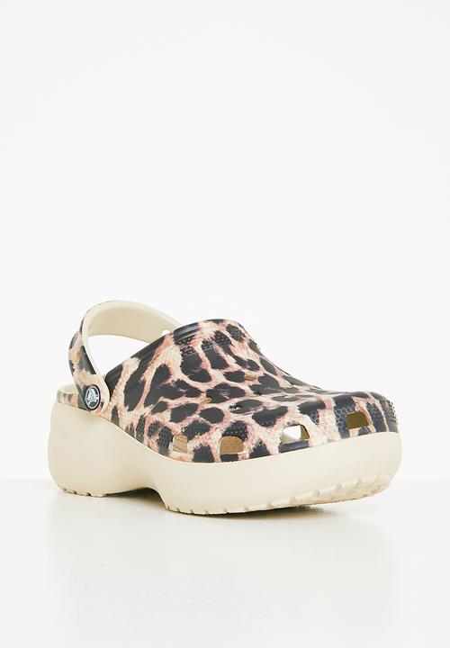 Crocs - Classic platform animal remix clog w - bone & leopard