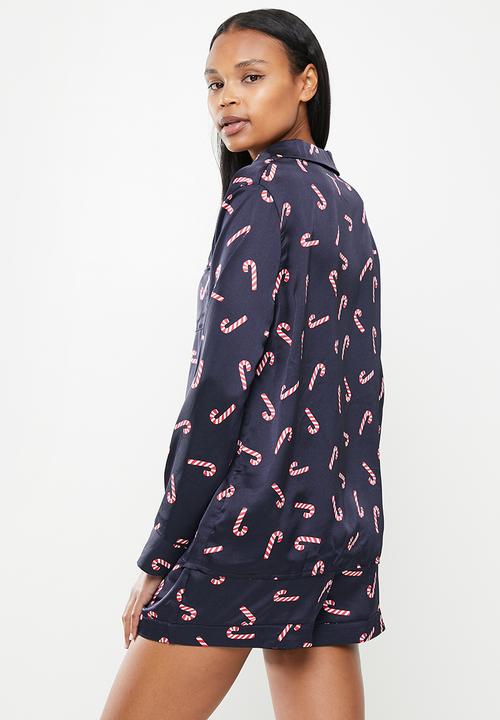 Missguided - Novelty candy cane 3-piece set - navy