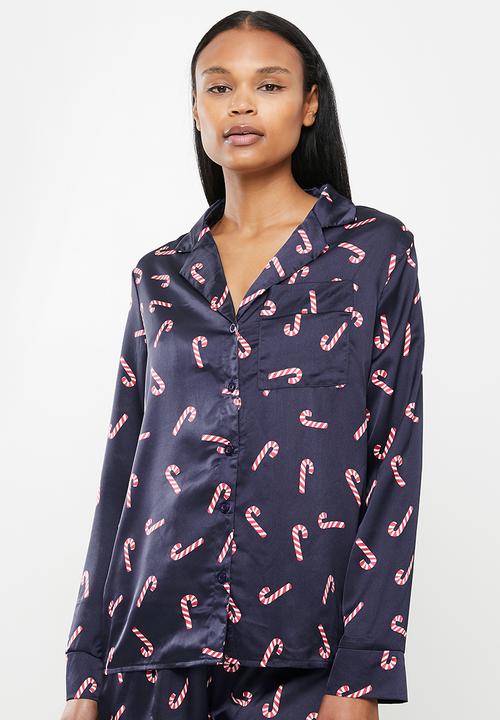 Missguided - Novelty candy cane 3-piece set - navy
