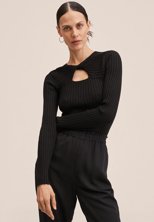 MANGO - Trousers fluido - black