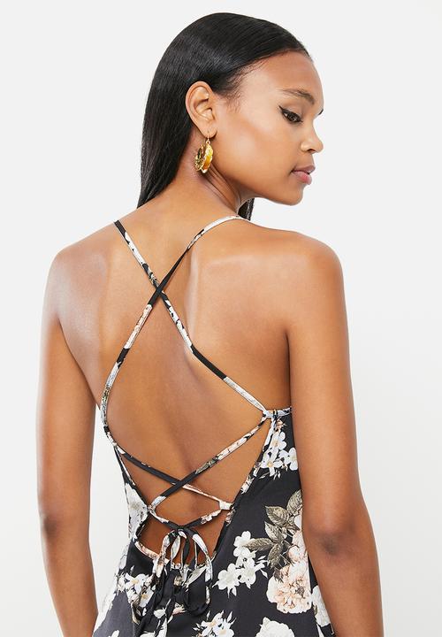 Missguided - Cowl cami midaxi dress floral - black