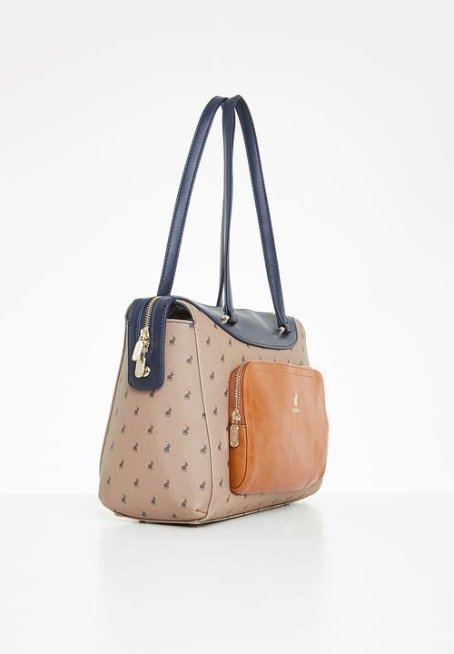 POLO - Colourblock shopper - camel