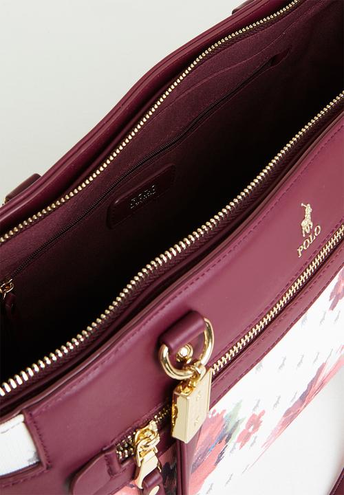 POLO - Floral tote bag - berry