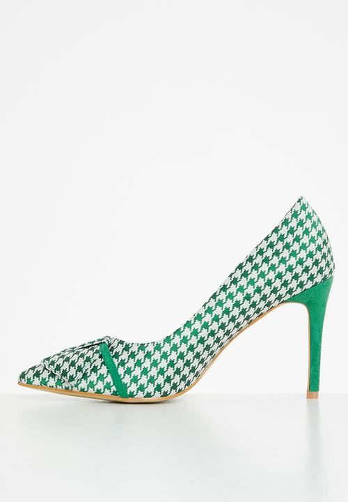 Plum - Tanna tweed court heel - green