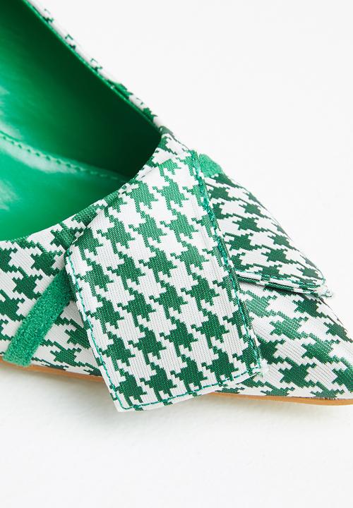 Plum - Tanna tweed court heel - green
