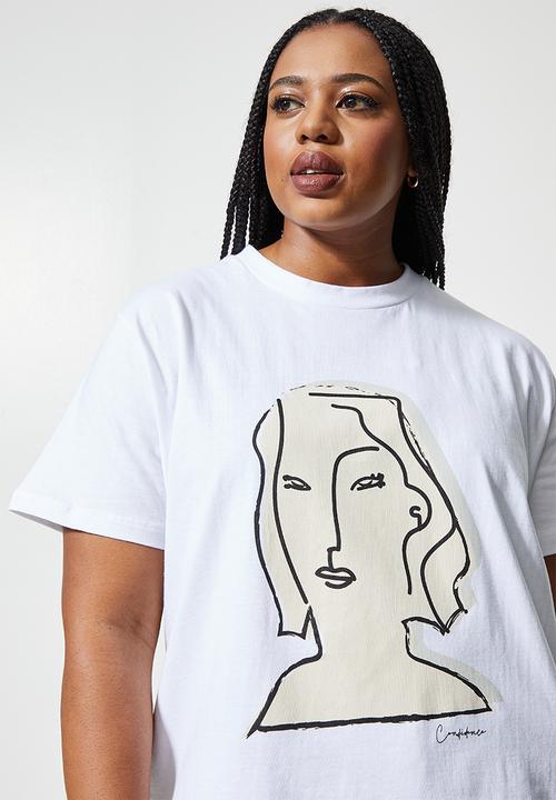 Superbalist - Relaxed printed tee - white