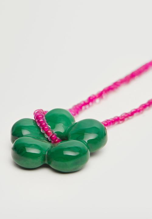 MANGO - Crystal pendant necklace - green