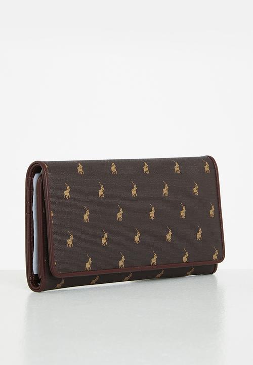 POLO - Signature handbags slim trifold purse - brown