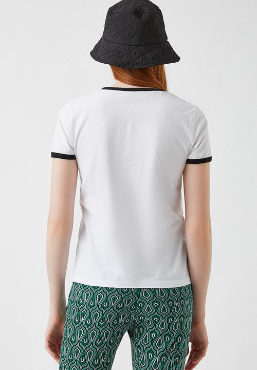 Koton - Printed short sleeve cotton T-shirt - off white