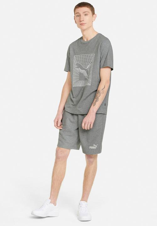 PUMA - Cat graphic tee - medium gray heather