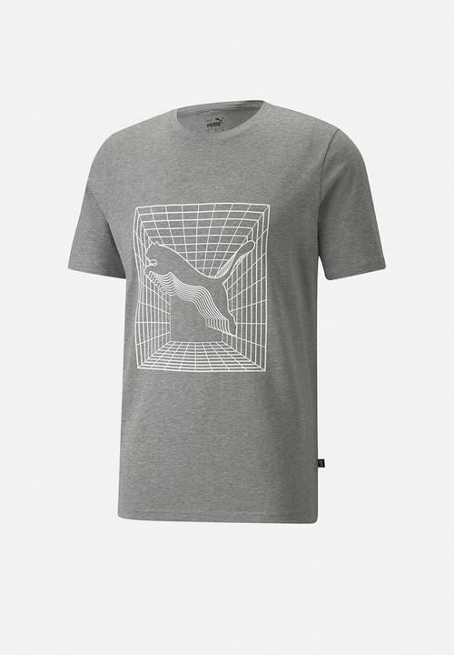 PUMA - Cat graphic tee - medium gray heather